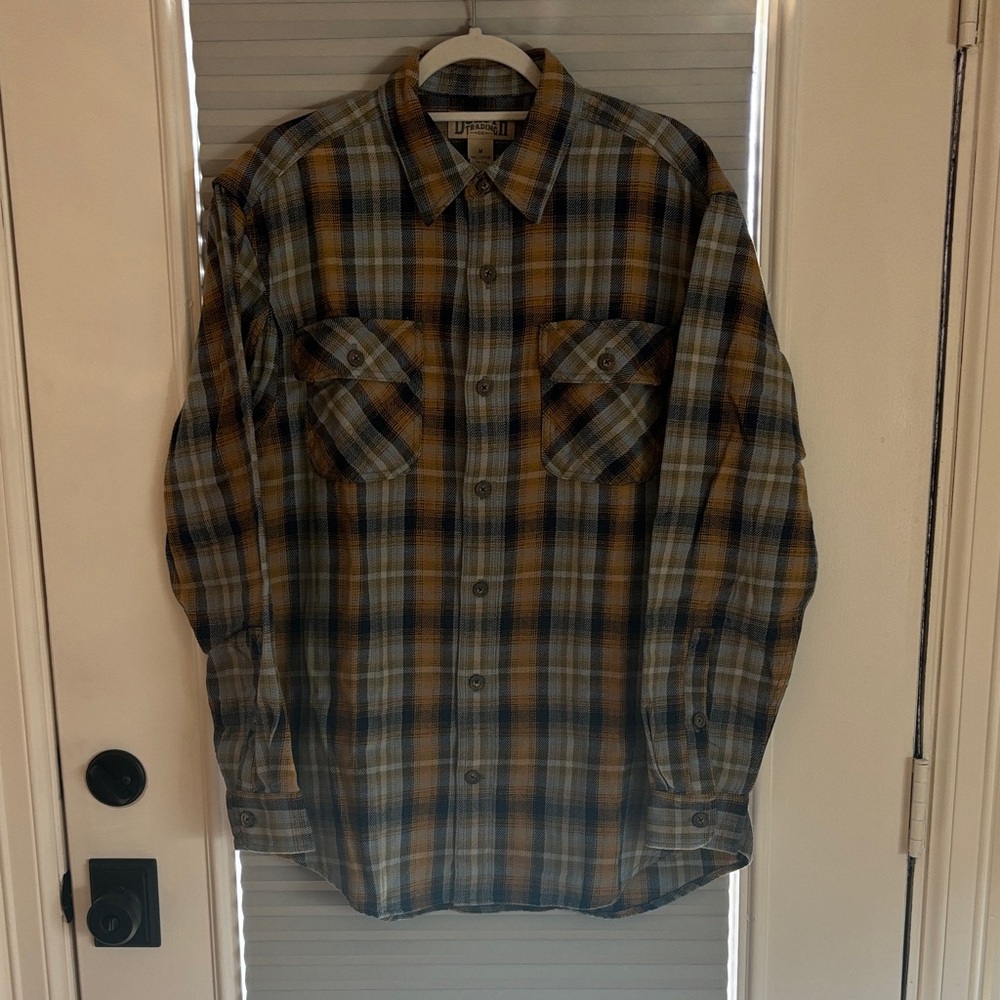 Duluth Trading Co Men's Plaid Shirt - Blue and Brown